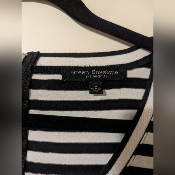 Green Envelope striped boat-necked top - Picture 2 of 3